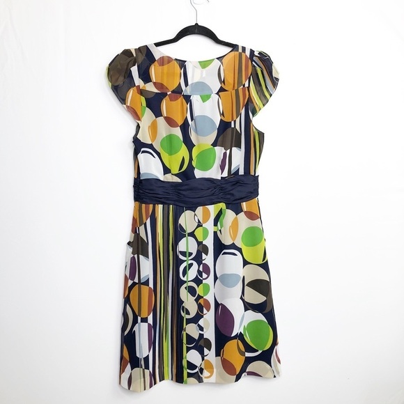 𝅺ANTHROPOLOGIE Moulinette Soeurs Colorful geometric circle print dress - Picture 10 of 10